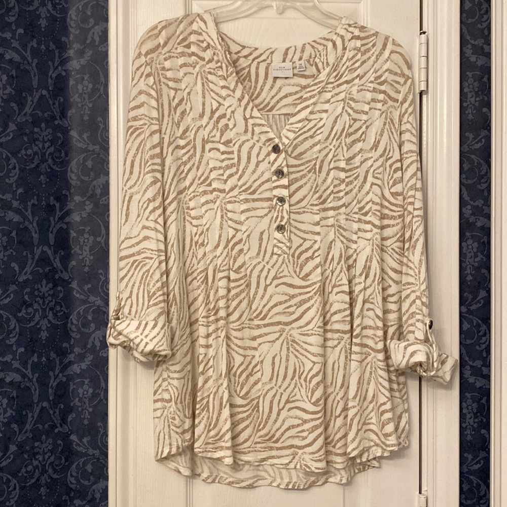 New Directions Animal Print Blouse
